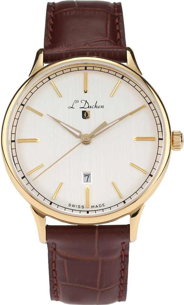 Мужские часы L`Duchen Vintage D 821.22.33, механизм кварцевый, циферблат серый, браслет кожа — Изображение 1